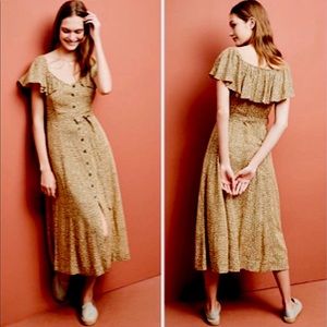 Anthropologie Bolano Leopard Midi dress